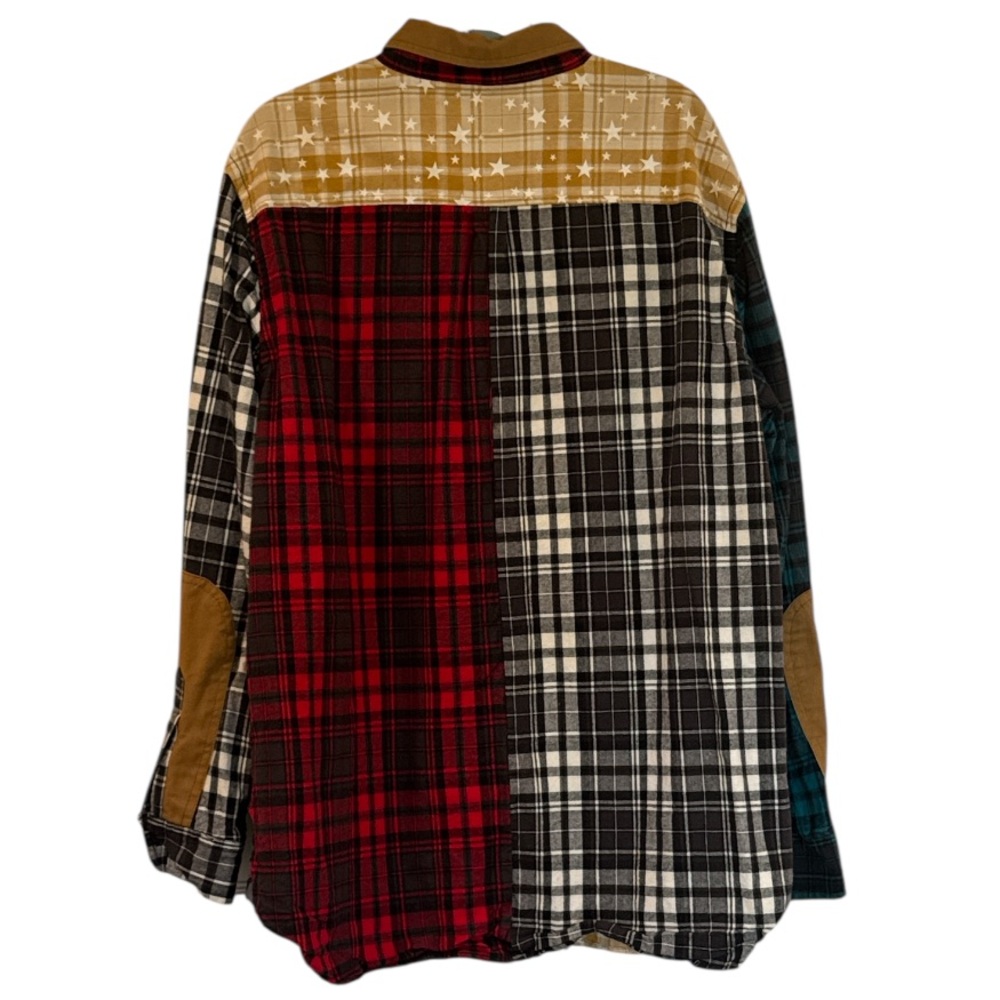 Y2K Rocawear Plaid Patchwork Button-Up Cotton Fla… - image 9